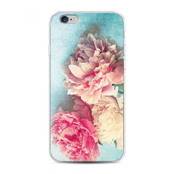 Silicone case Peonies new for iPhone 6S