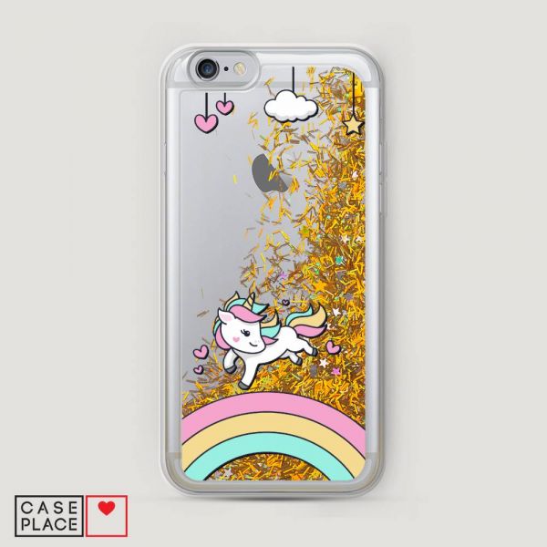 Rainbow Unicorn Glitter Liquid Case for iPhone 6S