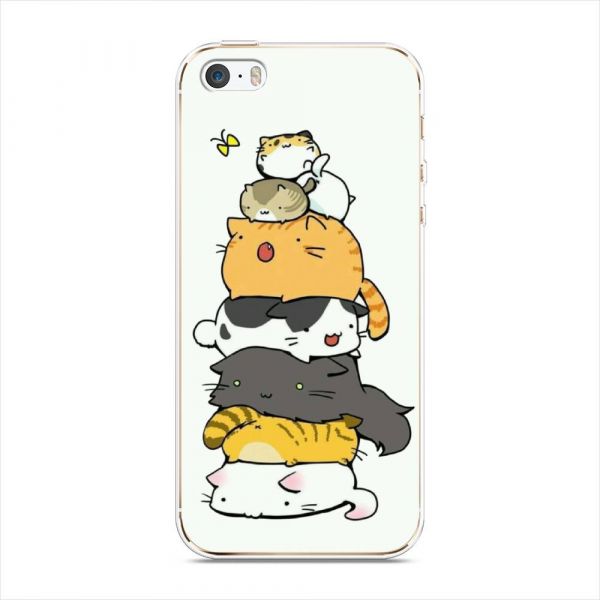 Silicone case Sandwich of cats for iPhone 5/5S/SE