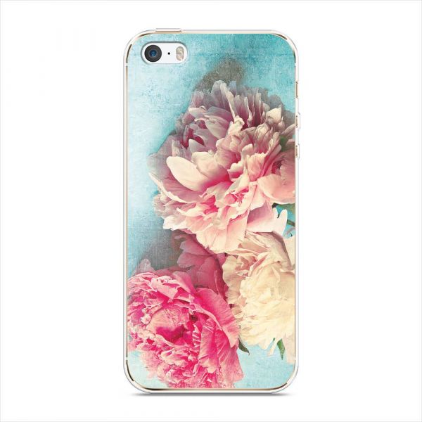 Silicone case Peonies new for iPhone 5/5S/SE