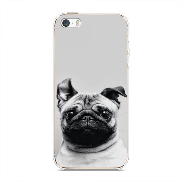 Silicone Case Eared Pug for iPhone 5/5S/SE