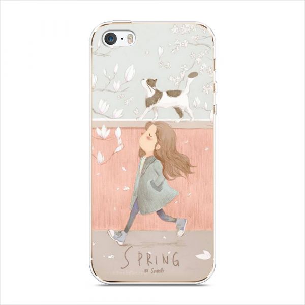 Silicone Case Spring Girl for iPhone 5/5S/SE