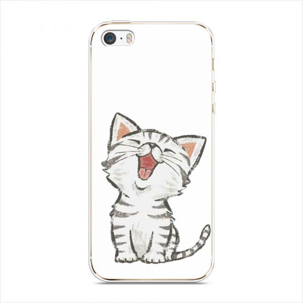 Silicone case Kitten drawn for iPhone 5/5S/SE