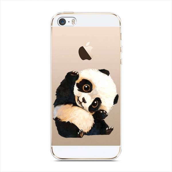 Big-Eyed Panda Silicone Case for iPhone 5/5S/SE