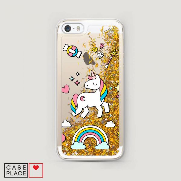 Glitter Liquid Case Princess Unicorn for iPhone 5/5S/SE