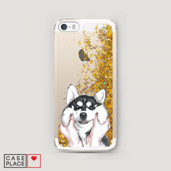 Husky Cheeks Glitter Liquid Case for iPhone 5/5S/SE