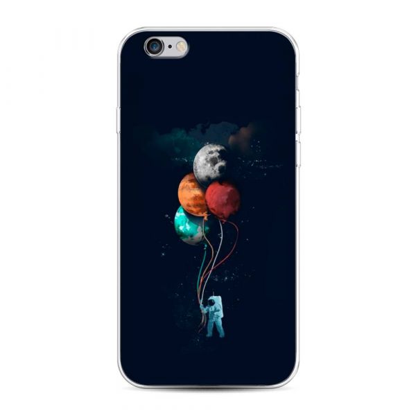 Silicone case Cosmonaut with balloons for iPhone 6