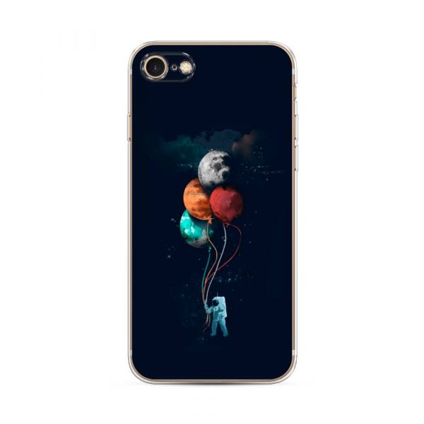Silicone case Cosmonaut with balloons for iPhone 7