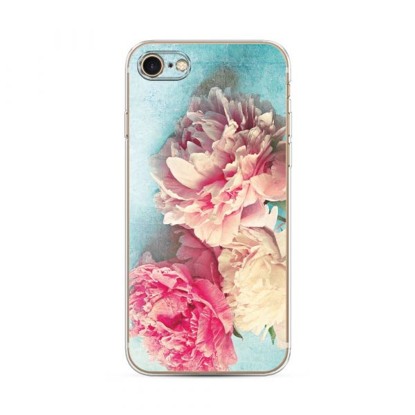 Silicone case Peonies new for iPhone 7