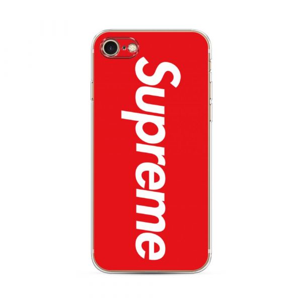 Supreme Silicone Case on Red Background for iPhone 7