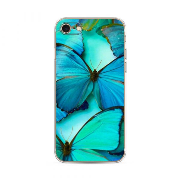 Silicone case Neon butterflies for iPhone 7