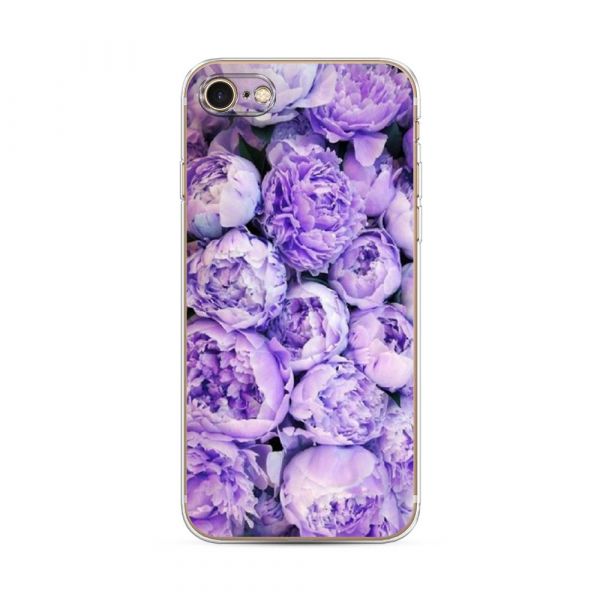 Silicone case Peonies lilac for iPhone 7