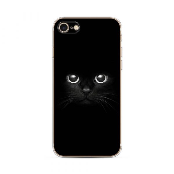 Black cat silicone case for iPhone 7