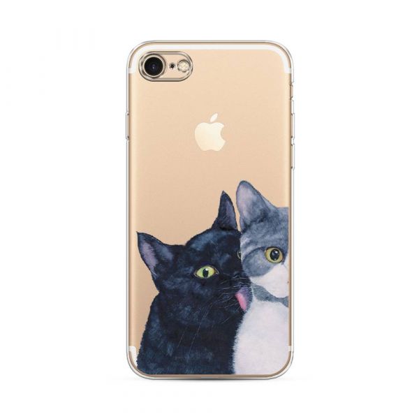 Silicone Case Cat Love for iPhone 7