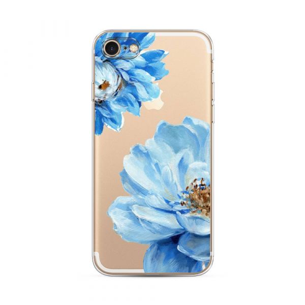 Silicone Case Blue Clematis for iPhone 7