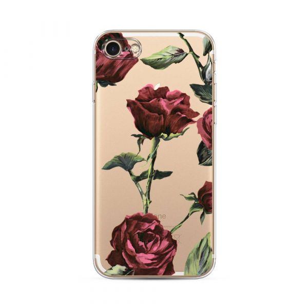 Silicone case Burgundy roses background for iPhone 7
