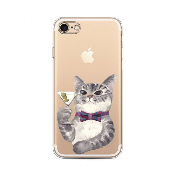 Gentleman cat silicone case for iPhone 7