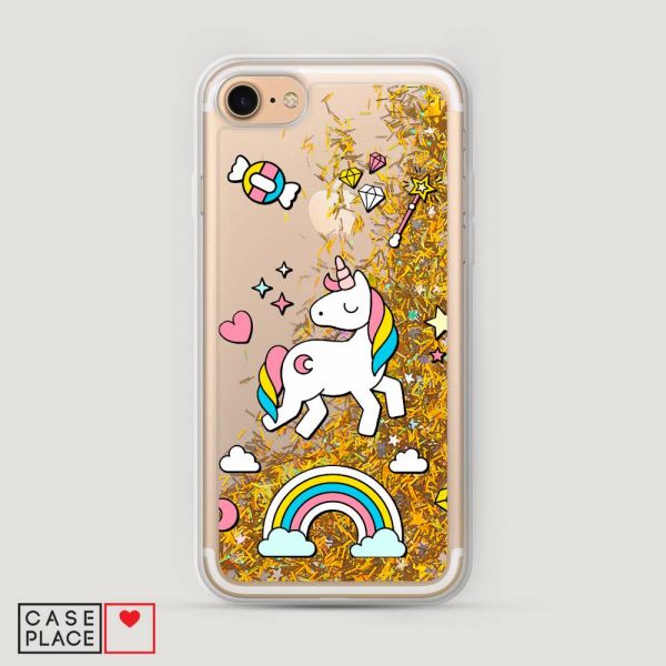 Glitter Liquid Case Princess Unicorn for iPhone 7