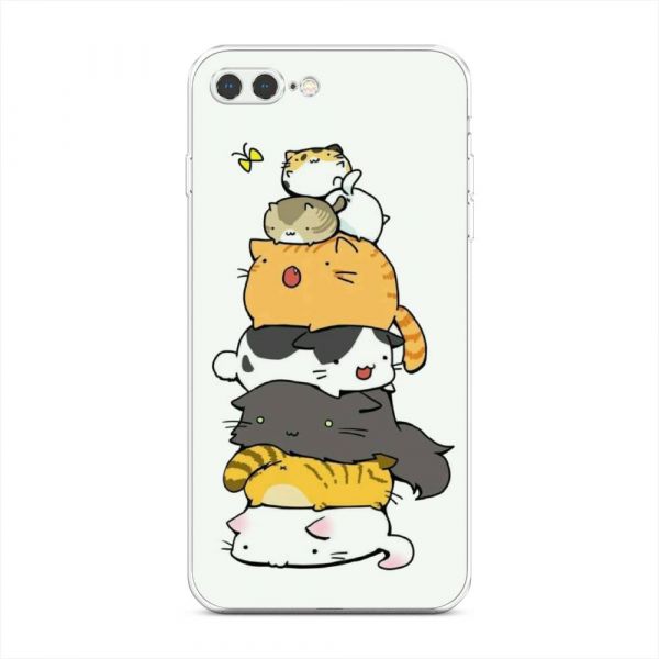 Silicone Case Sandwich of Cats for iPhone 7 Plus