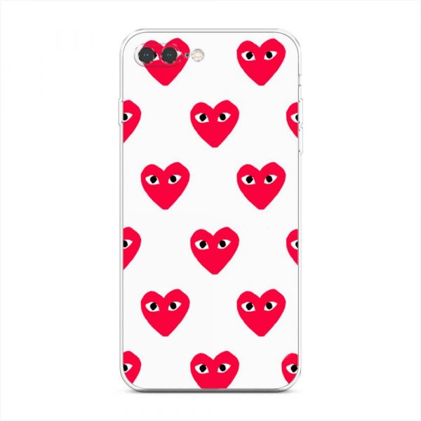 Silicone Case Supreme Hearts Background for iPhone 7 Plus