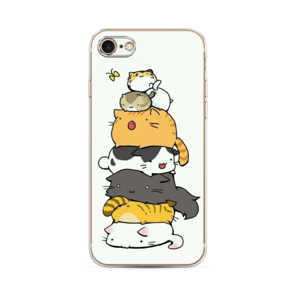 Silicone Case Sandwich of Cats for iPhone 8