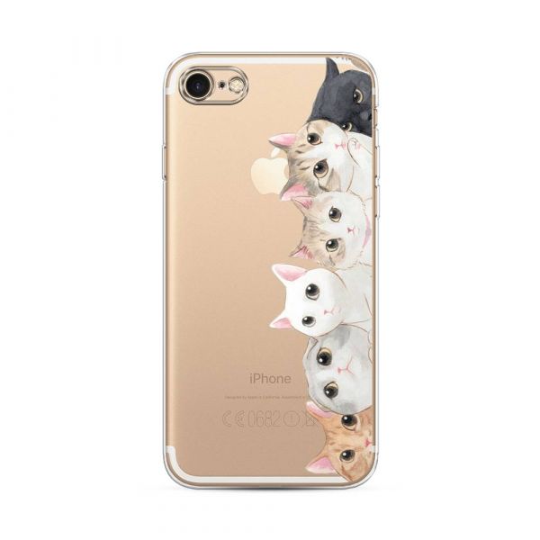 Silicone case Cats for iPhone 8
