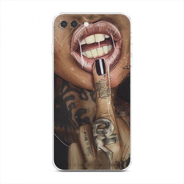 Silicone case Girl with tattoos for iPhone 8 Plus