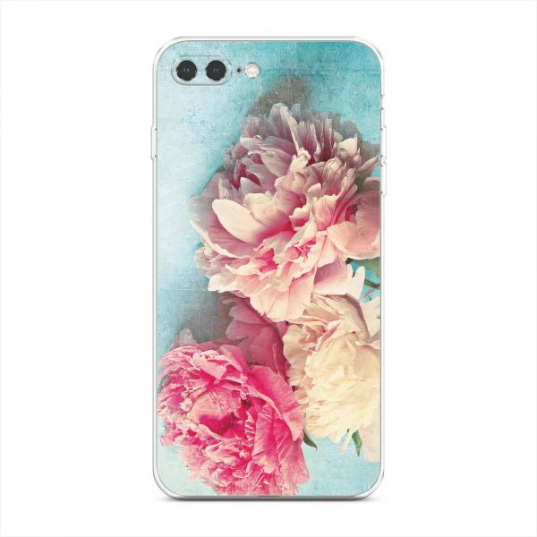 Silicone case Peonies new for iPhone 8 Plus