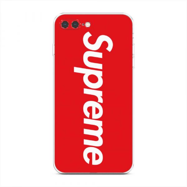 Supreme Silicone Case on Red Background for iPhone 8 Plus