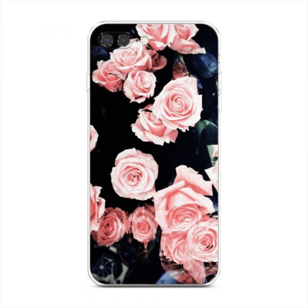 Silicone Case Tea Roses for iPhone 8 Plus
