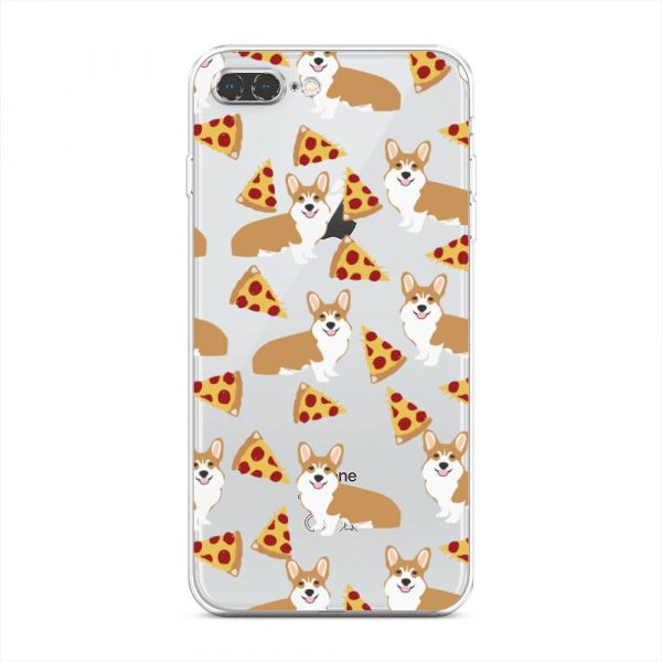 Corgi and Pizza Silicone Case for iPhone 8 Plus