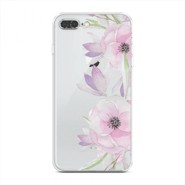Silicone case Delicate anemones for iPhone 8 Plus