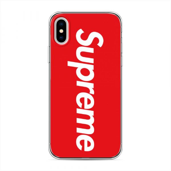 Supreme Red Background Silicone Case for iPhone X (10)
