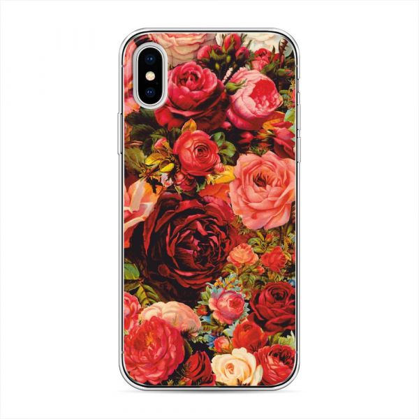 Roses Vintage Silicone Case for iPhone X (10)