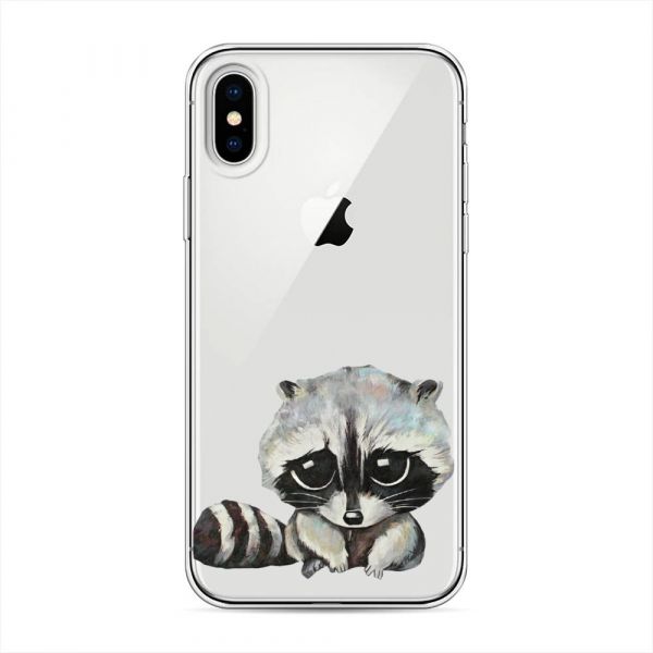 Big-Eyed Raccoon Silicone Case for iPhone X (10)
