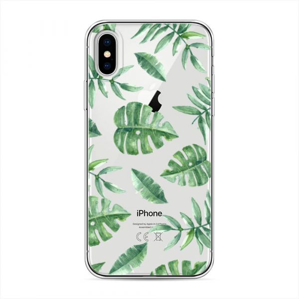 Painted Palm Leaves Silicone Case for iPhone X (10)