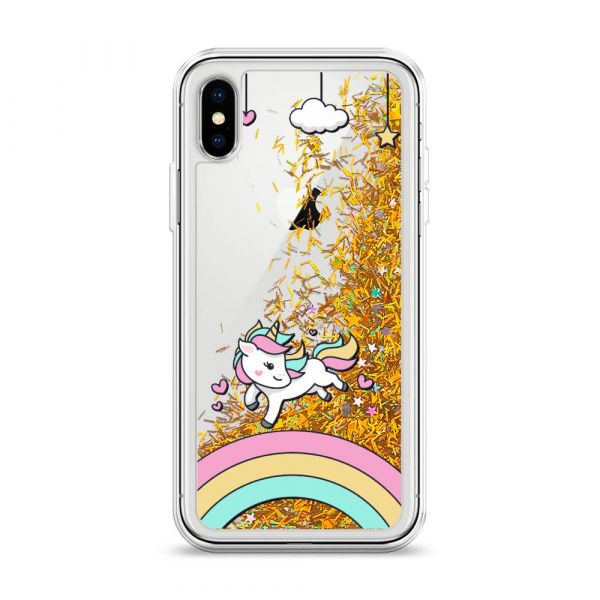 Rainbow Unicorn Glitter Liquid Case for iPhone X (10)