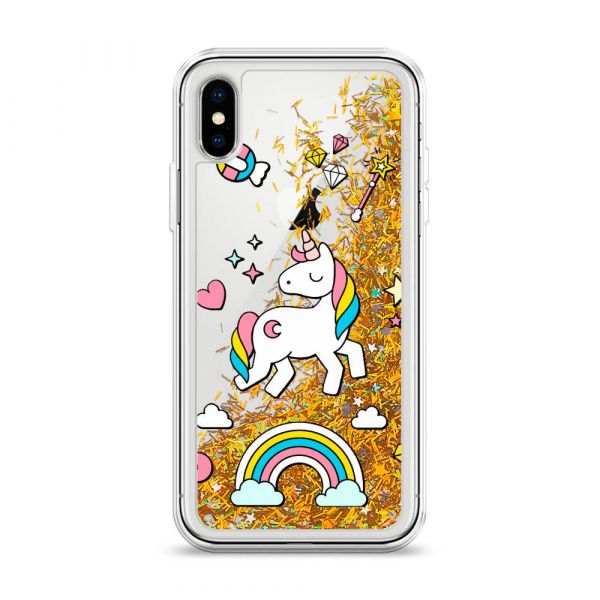 Glitter Princess Unicorn Liquid Case for iPhone X (10)