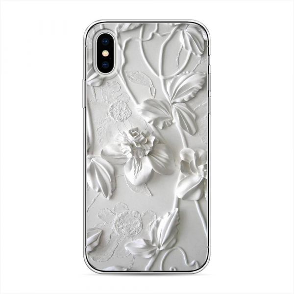 Silicone Case Gypsum Flowers for iPhone XS (10S)