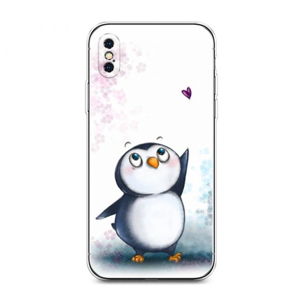 Penguin and Heart Silicone Case for iPhone XS Max (10S Max)