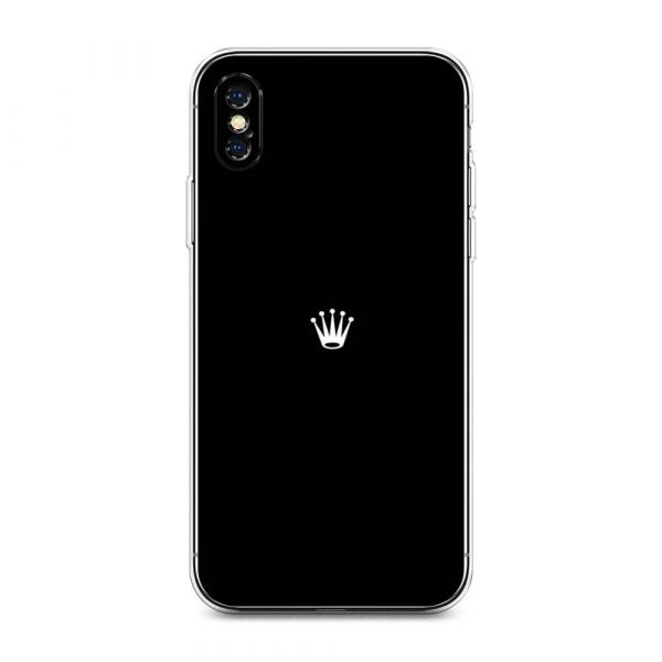 Silicone case White crown on a black background for iPhone XS Max (10S Max)