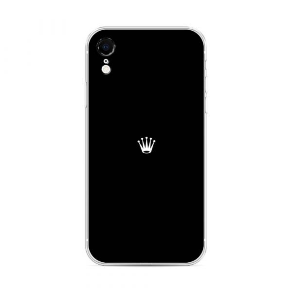 Silicone Case White Crown on Black for iPhone XR (10R)