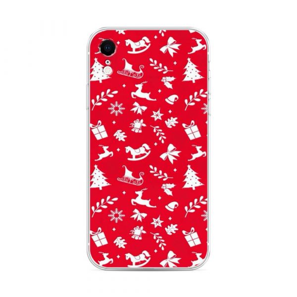 Silicone case Red Christmas background for iPhone XR (10R)