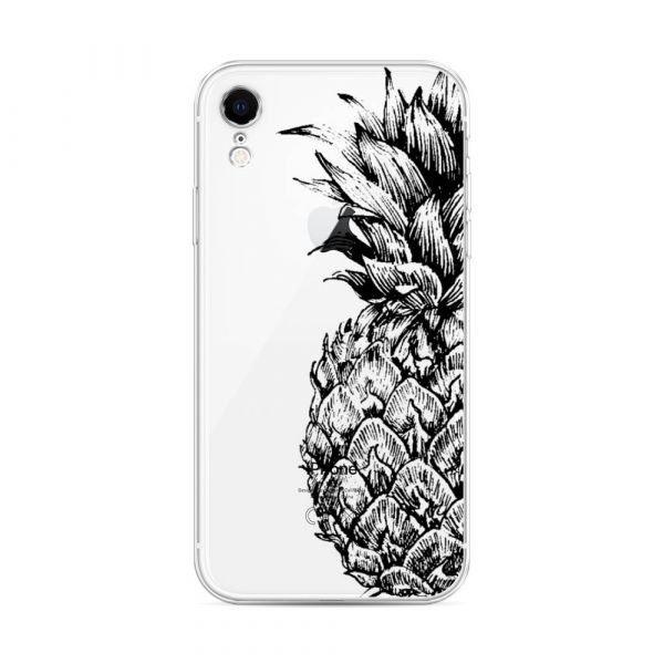 Silicone case Pineapple graphics black for iPhone XR (10R)