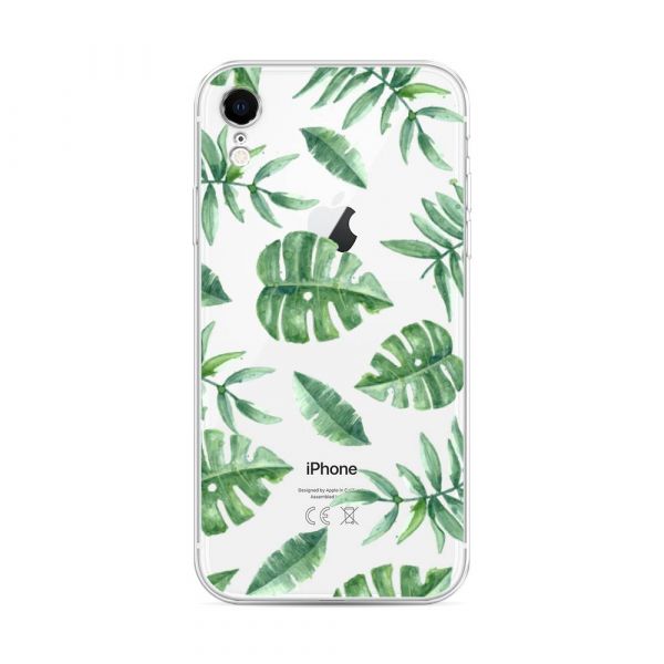 Painted Palm Leaves Silicone Case for iPhone XR (10R)