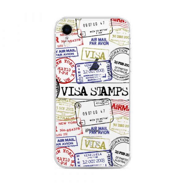 Visa stamps 1 silicone case for iPhone XR (10R)