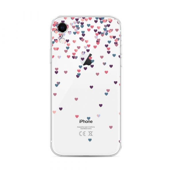 Silicone Case Sprinkle Hearts for iPhone XR (10R)
