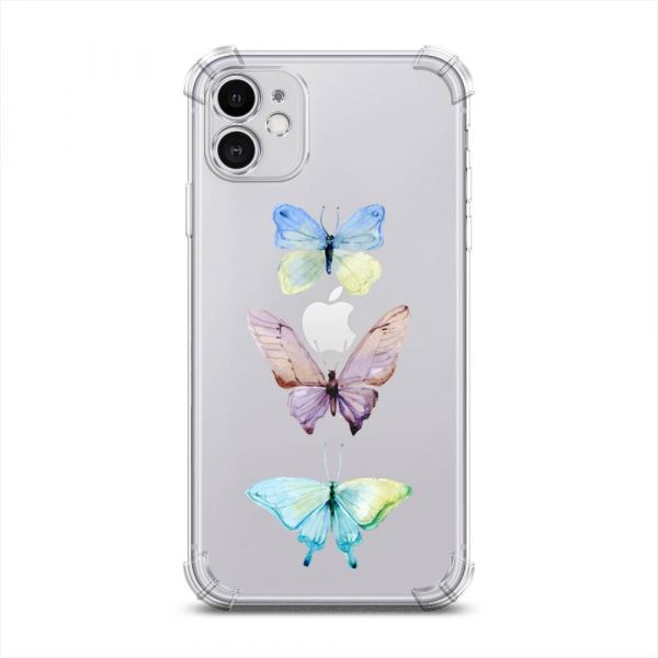 Shockproof Silicone Case Watercolor Butterflies for iPhone 11
