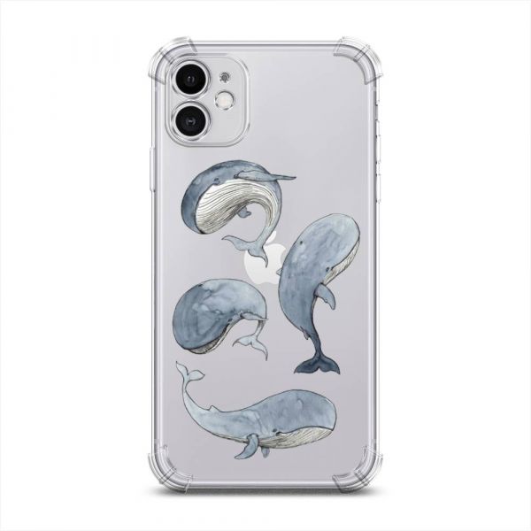 Shockproof silicone case Whales for iPhone 11