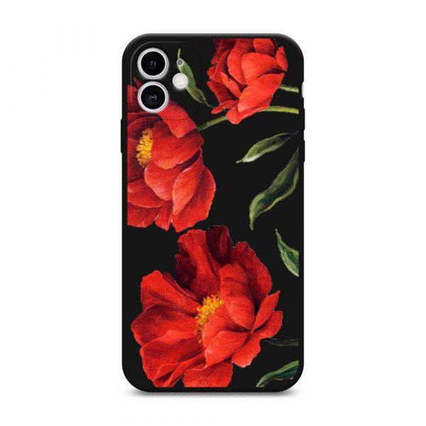 Red Poppies Matte Silicone Case for iPhone 11